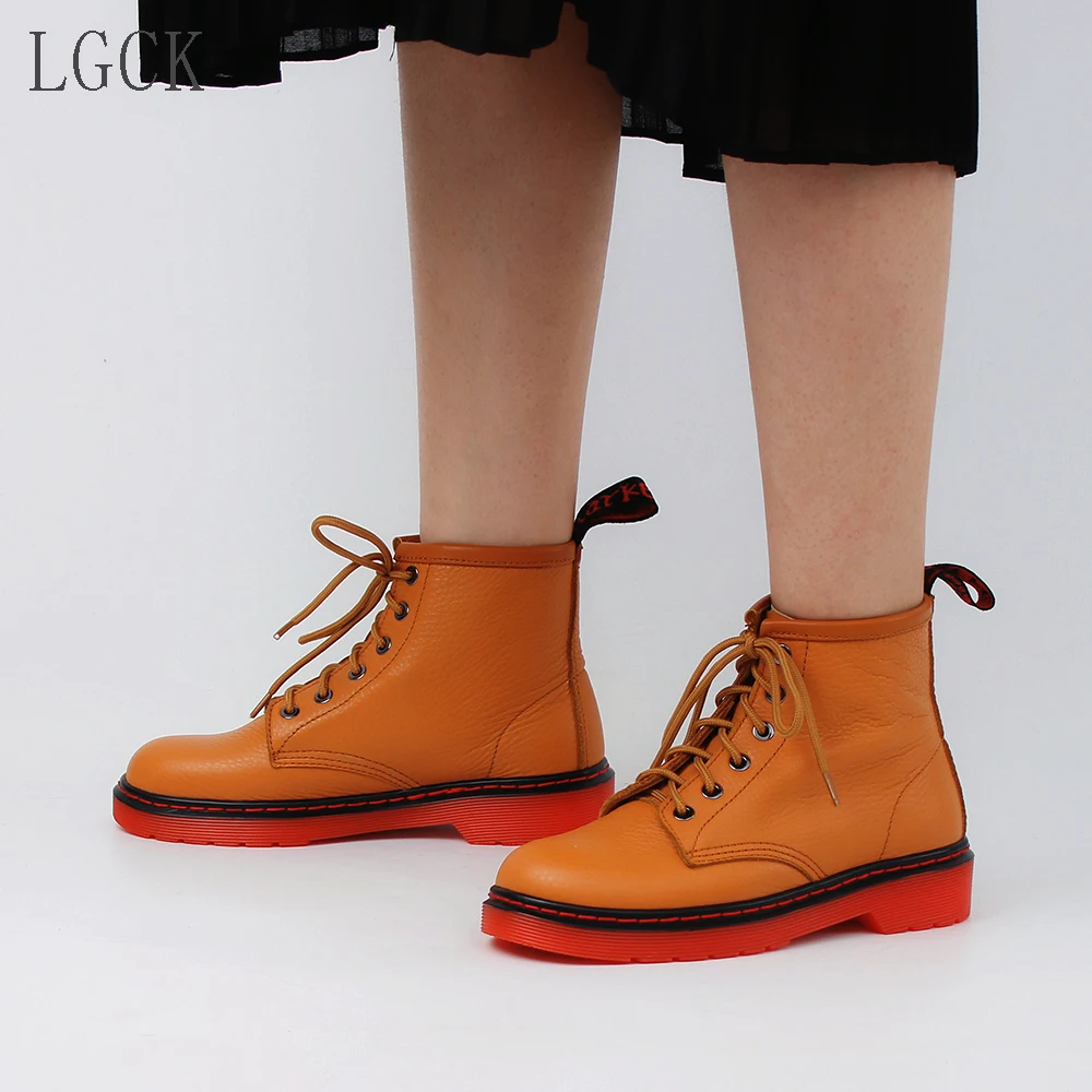 Большие размеры 34-43; женская обувь из натуральной кожи; зимние женские повседневные весенние ботильоны; Botas Mujer; мотоботы на шнуровке