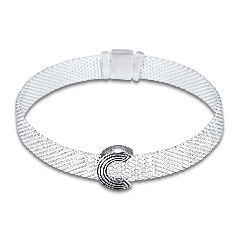 

Fits for Europe Charms Bracelets Letter C Clip Beads 100% 925 Sterling Silver Jewelry Free Shipping