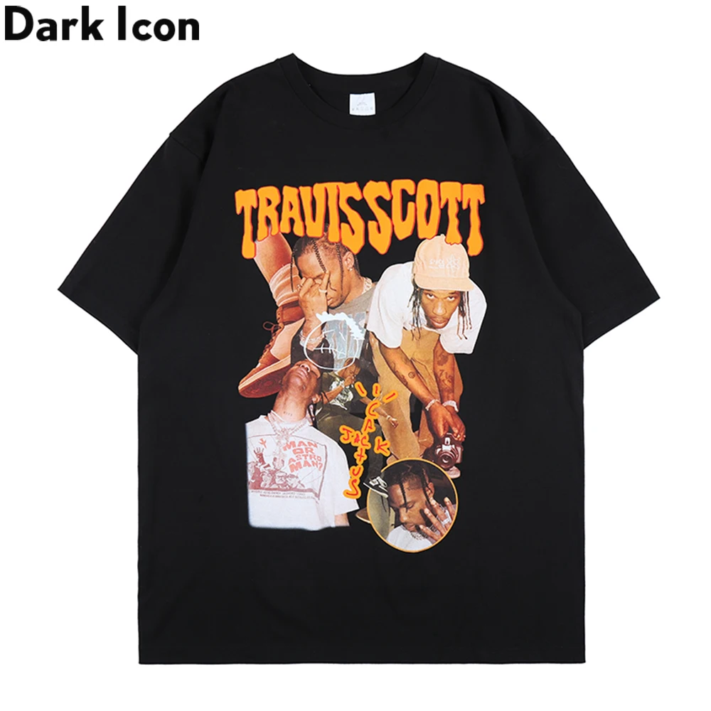 

Dark Icon Printed Rapper T-shirt Men Women Crew Neck Hipster Men's Tshirts Cotton Tee Male Top