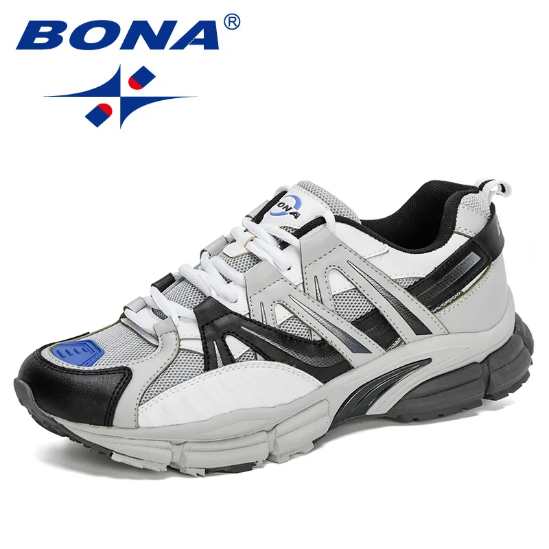 BONA 2020 New Designers Action Leather Running Shoes Men Sneakers Sport Shoes Athletic Walking Jogging Footwear Man Trainers
