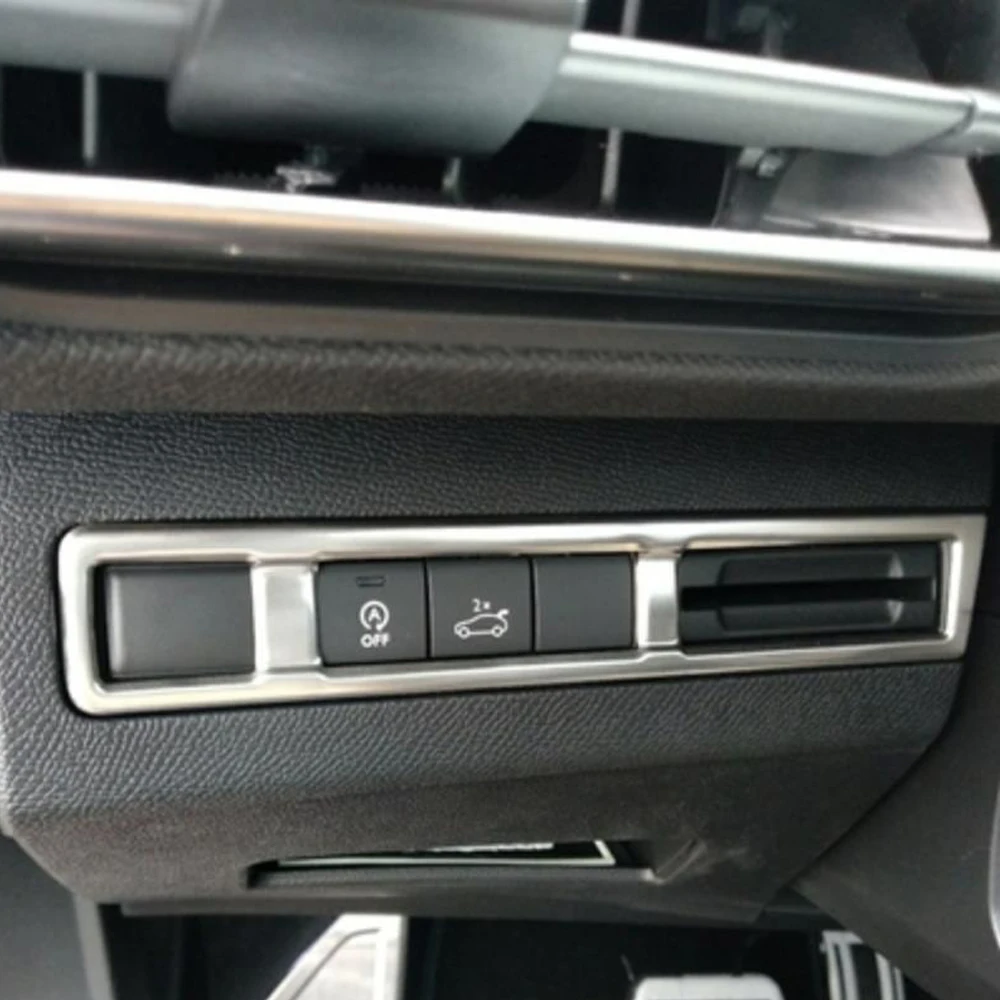 Cubierta de botón de ajuste de Faro de coche, accesorios de acero inoxidable para Peugeot 5008, 3008, GT, 2017, 2018, 2019