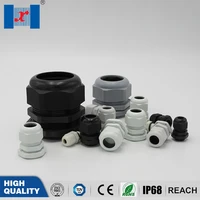 30 pcs waterproof ip68 plastic nylon cable gland pg16 10 13mm protect fix cable wire