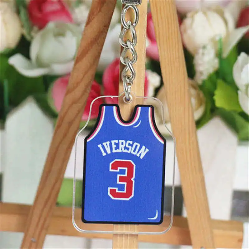 Iverson LXJERY баскетбольная звезда Леброн Джеймс Джерси брелок акриловый Баскетбольная одежда костюм брелок школьный украшения кулон - Цвет: Iverson