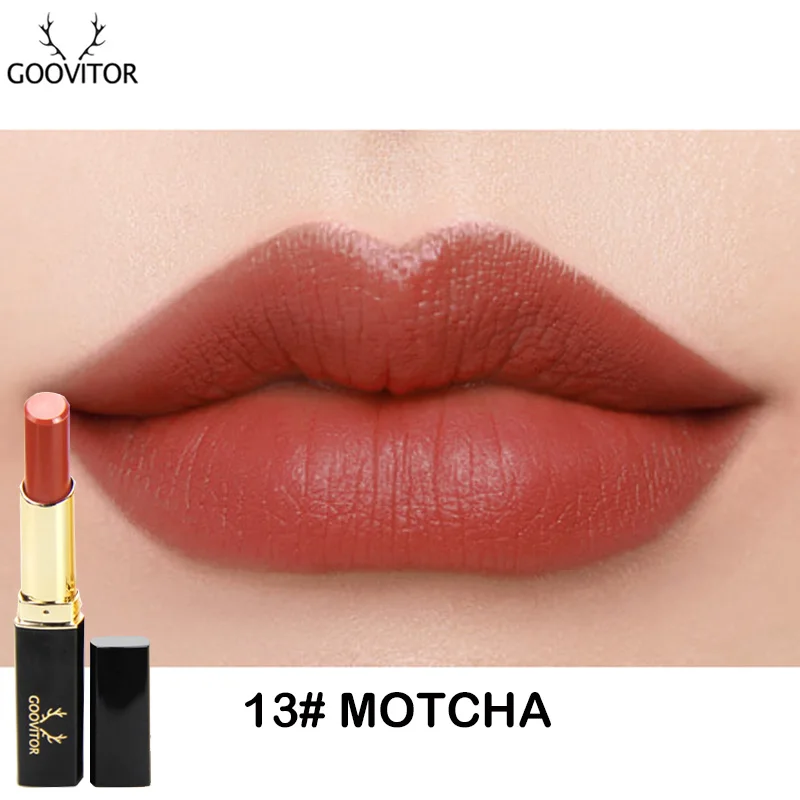 Матовая губная помада GOOVITOR color Statemen Нью-Йорк сенсационный сделанный для всех губная помада идеальные красные яркие оттенки без грубости - Цвет: 13 Matcha