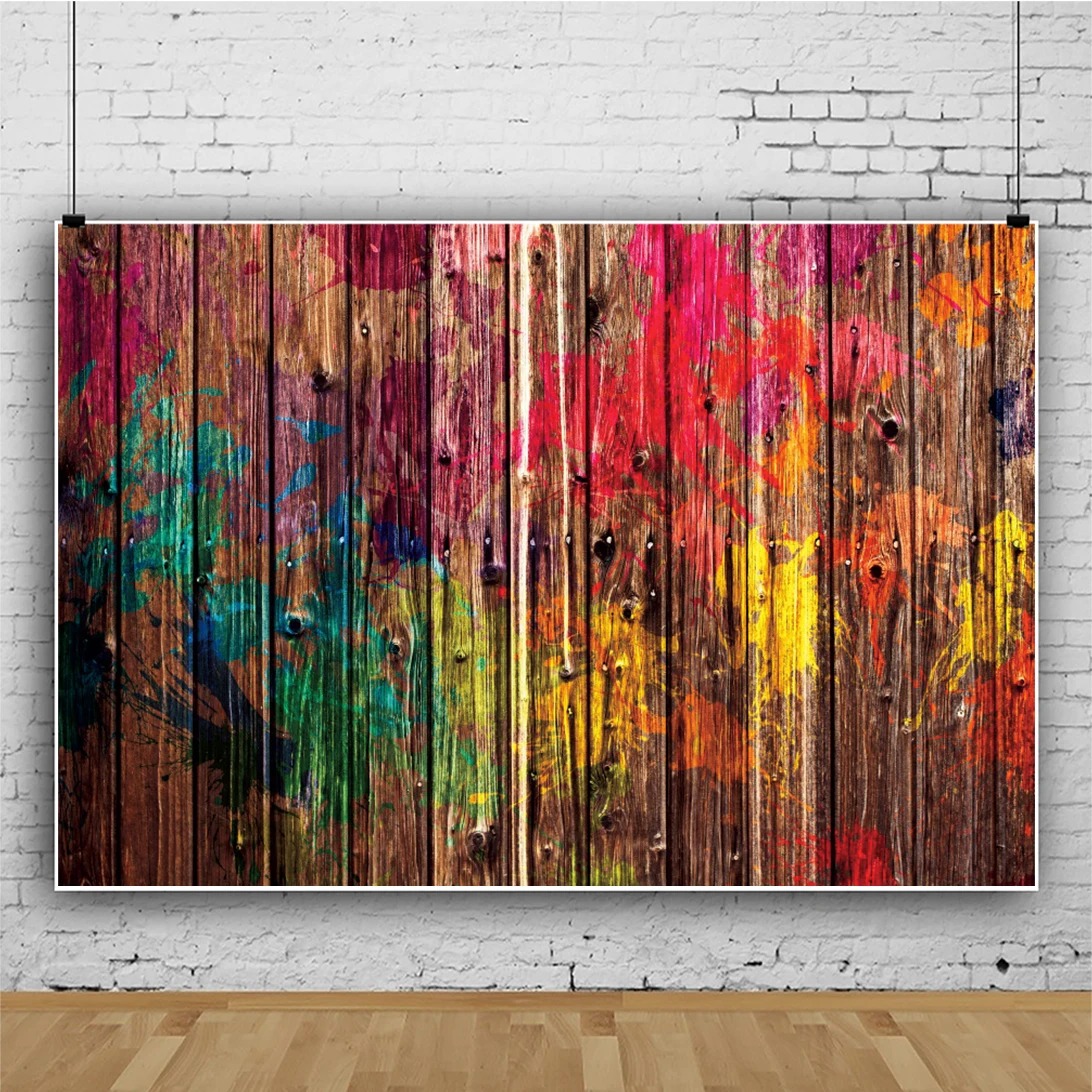 

Creative Color Paint Wooden Board Baby Shower Birthday Party Backdrop Photography Background For Photo Studio Shoot Photozone