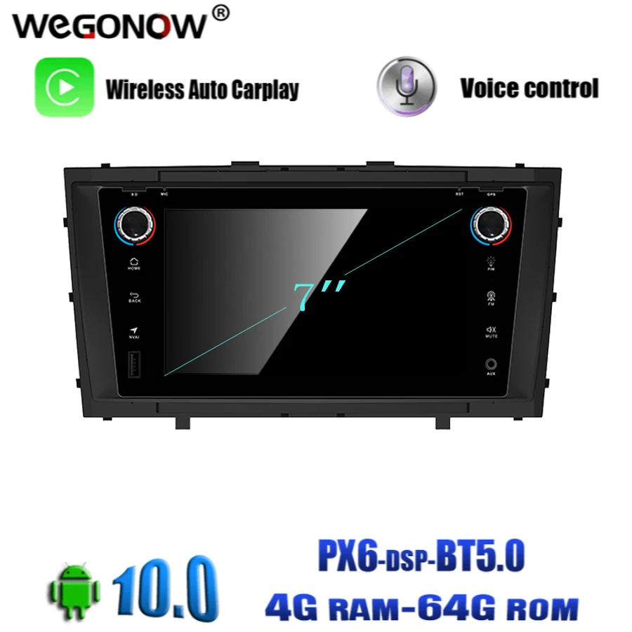 Автомобильный DVD плеер PX6 DSP Android 9. 0 4G 64GB ROM 8 core Wifi RDS радио GPS navi map Bluetooth 10 для Toyota Avensis
