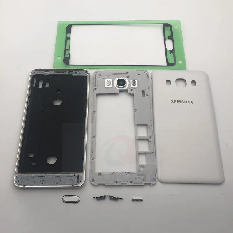 Полный корпус для samsung J5 J510 J7 J710 Передняя средняя рамка батарея задняя панель чехол с боковыми кнопками