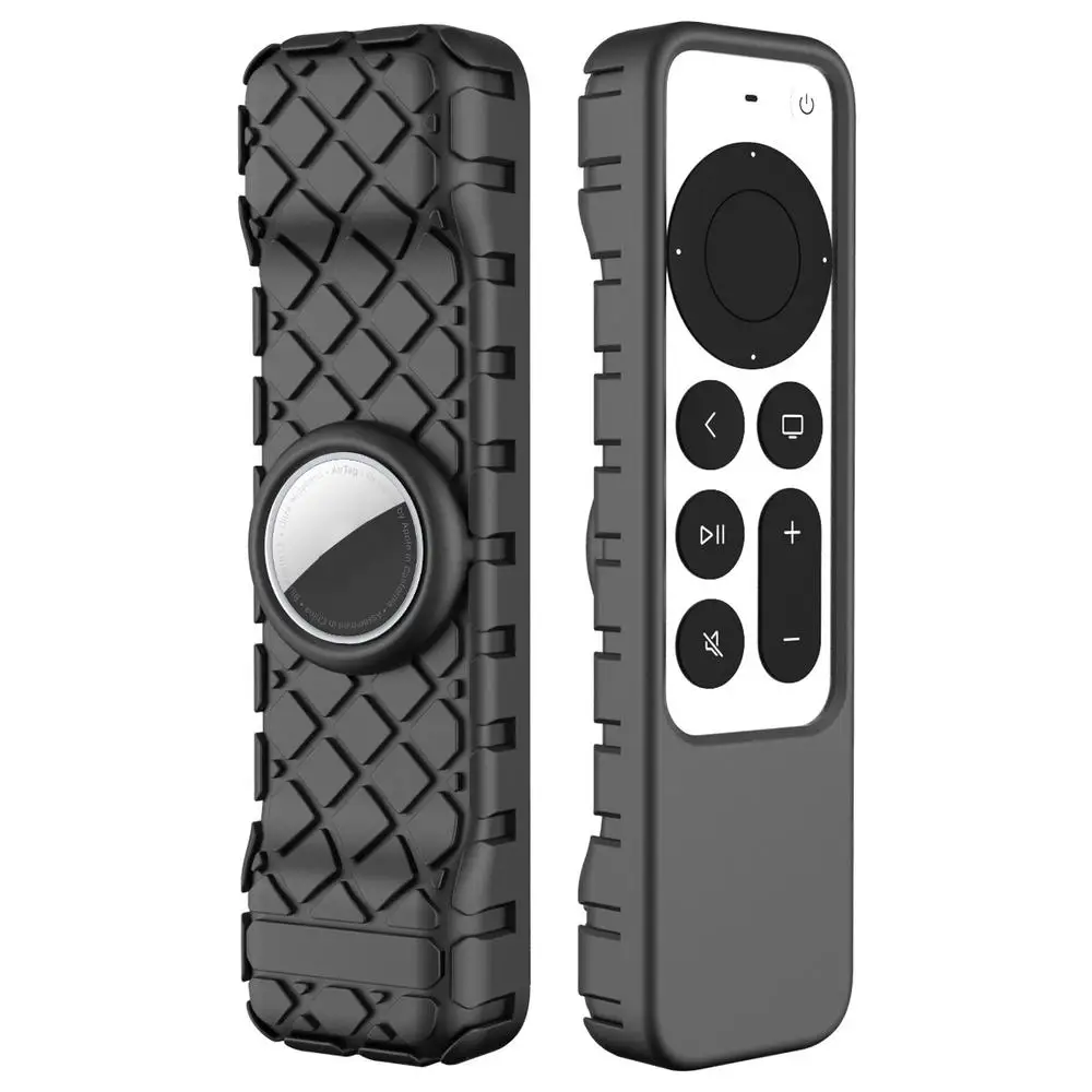 2 In 1 Silicone Remote Protective Case For Apple TV 4K 2nd Gen Siri 2021 Remote And Air Tag Cover New 1PC