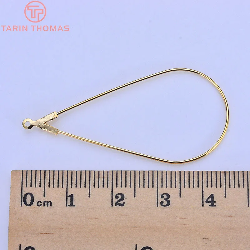 Латунные серьги подвески с покрытием 24 каратным золотом 20 шт. 45x24 мм|Подвески| |