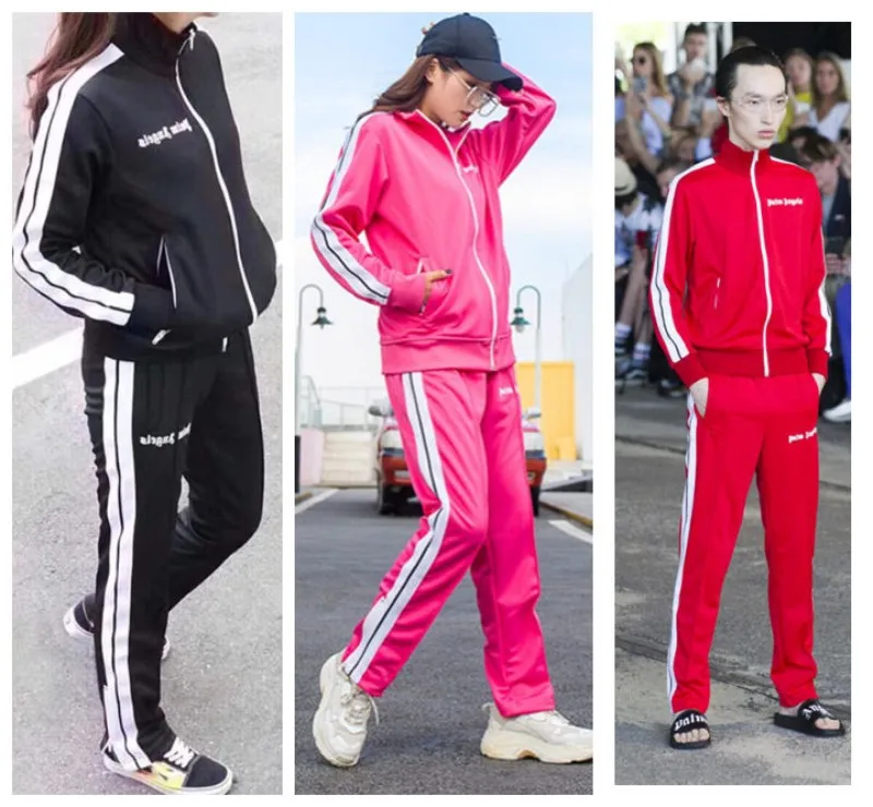 

Palm Angels side white striped retro fog high street tide brand sports and leisure suit 1534865857