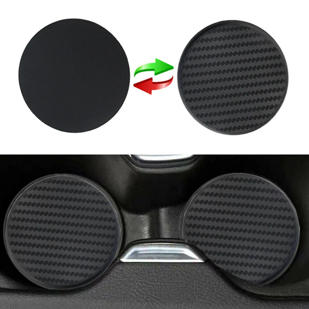 Нескользящий коврик для приборной панели из углеродного волокна 2 шт./компл. с