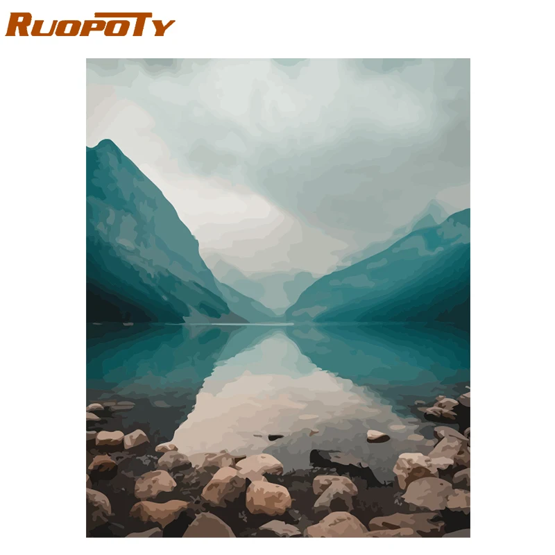 190820-23 Ruopoty рамка Diy Краска ing по номерам Бабочка Животные Современная Настенная живопись холст Рисование акриловая краска по номерам для домашний декор - Цвет: 190820-23