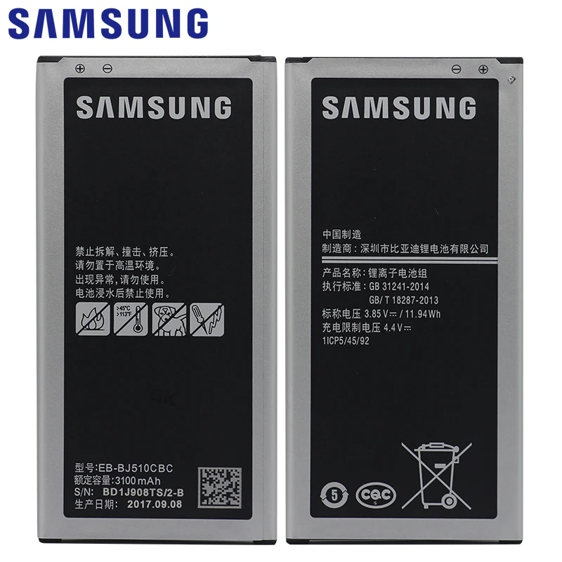 Samsung телефон Батарея EB-BJ510CBC 3100 мА-ч для samsung Galaxy J5 Edition J510 J510FN J510F J510G J510Y J510M