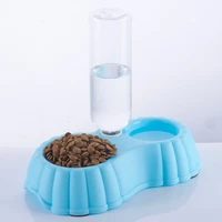 pumpkin shaped pet double bowl automatic feeding and drinking utensils bottle plastic dog products dry cat food supplies
