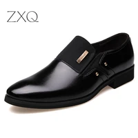 2020 new fashion slip on leather pointed toe men dress shoes business wedding oxfords formal shoes for male big size 38 47