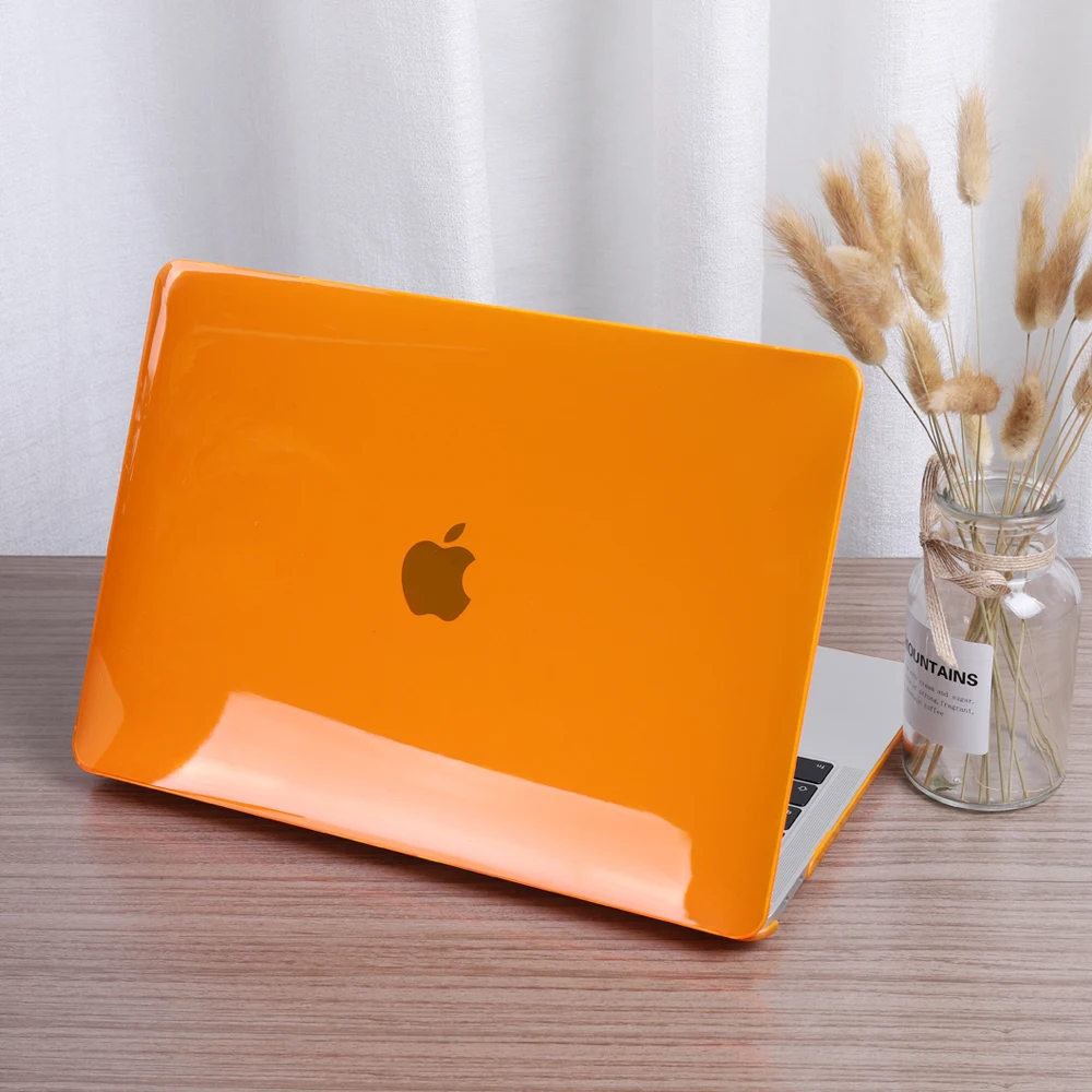 Crystal Orange Чехол для ноутбука Apple MacBook Air 13 дюймов A1932 для нового Mac book Pro 13,3 15,4 Touch bar A2159 прозрачный пластиковый жесткий корпус - Цвет: Crystal Orange