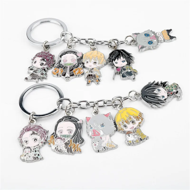 

Demon Slayer Kamado Tanjirou Q Version Keychains Caroon Stove Door Tanjiro Anime Keychain Jewelry Gift For Friends