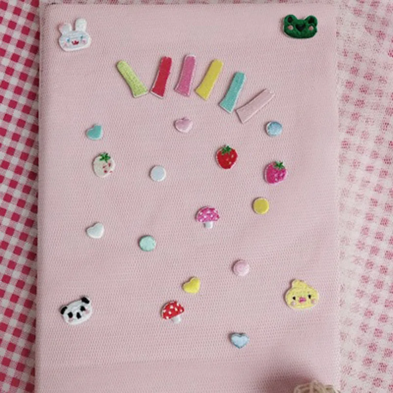 Self-adhesive Mini Animal Round Star Mushroom Iron on Patches for Clothes Accessories Hairpin Embroidery Appliques Craft Stripes