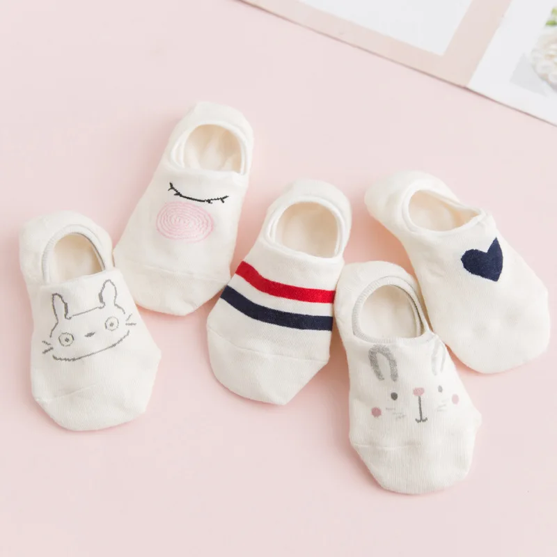 5 пар/up. женские носки невидимые короткие силиконовые Нескользящие башмачки