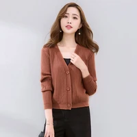 short spring female 2021 new knitting cardigan sweater coat han edition cultivate ones morality joker long sleeves