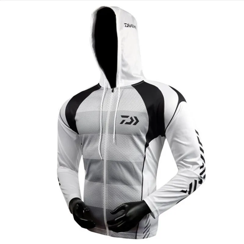 

New DAIWA Fishing Clothing Hooded Men Jacket Waterproof Quick-Drying Coat Fishing Shirt For Hiking Cycling Fishing Clothes Pesca