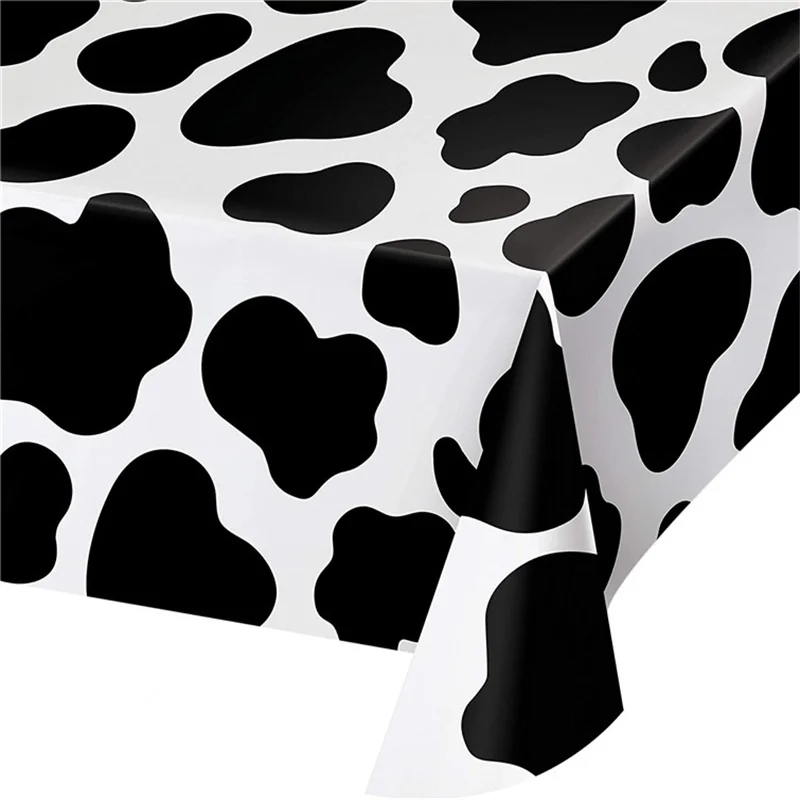 Пластиковая скатерть с коровьим принтом одноразовый чехол для стола из ПВХ фермы