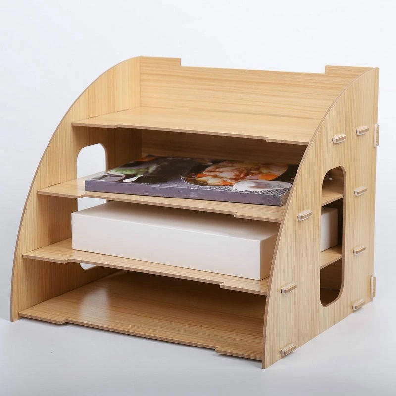 Секторный креативный Настольный органайзер для файлов деревянный держатель