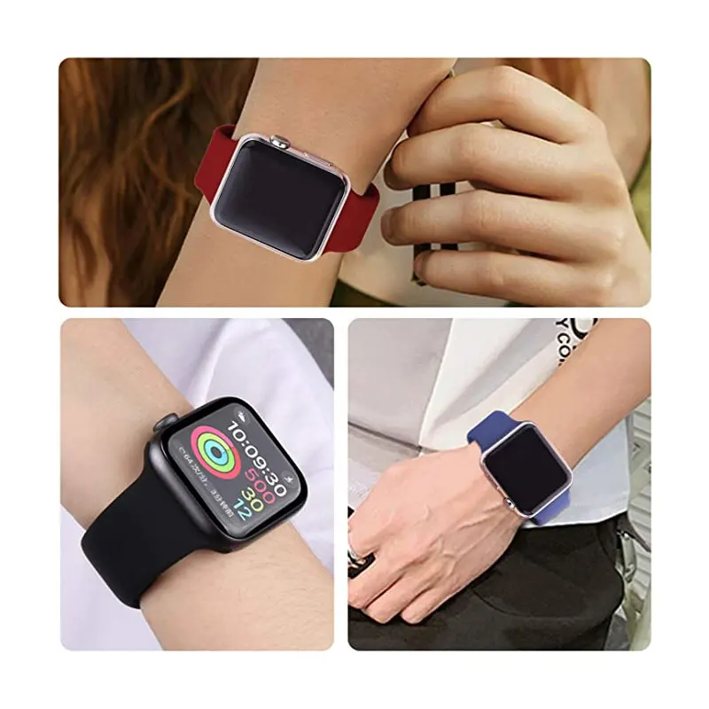 

Strap For Apple Watch band 44mm 40mm iWatch 42 mm 38mm Sport Slicone belt correa bracelet Apple watch series 6 SE 5 4 3 Band