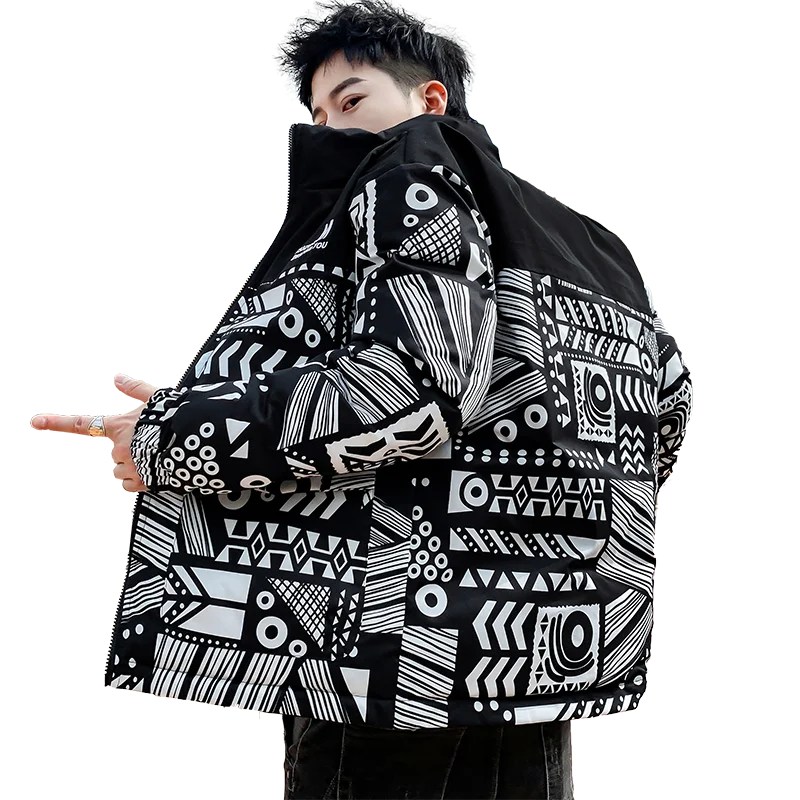 2022 Winter Casual Double-Sided Wear Thicken Warm Loose Men's Cotton-Padded Jackets Autumn Solid Color Down Coat Outwear Parkas