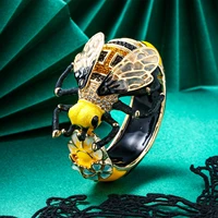 bee bangles women charm bracelet enamel indian jewelry gold pulseras mujer femme flower animal aesthetic