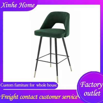 

Минималистичный современный бархатный стул с Мягкой Губчатой подушкой со спинкой, деревянные ножки для дома, бара, кофейни, клуба, входной с...