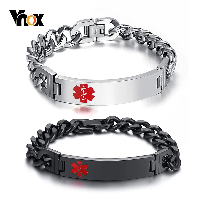 Vnox Бесплатная гравировка анти аллергия нержавеющая сталь медицинское