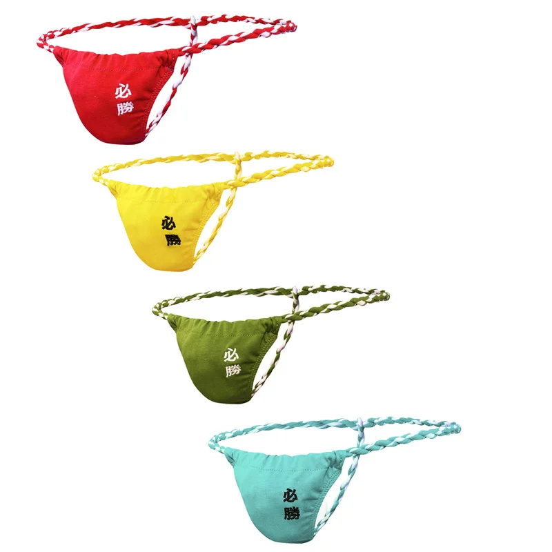 Стринги гей стринги бандаж для пениса нижнее белье мужские Fundoshi плетеные веревочные японские трусики Sumo Tanga