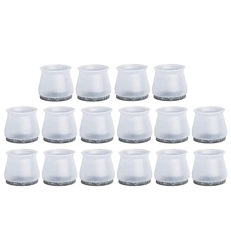 

16 Pcs Chair Leg Protectors for Hardwood Floors Silicone Felt Furniture Pads Non Slip Table Leg Covers Stool Leg Caps