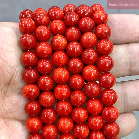JIOWEF Красные бусины из халцедона 6/8/10/12 мм