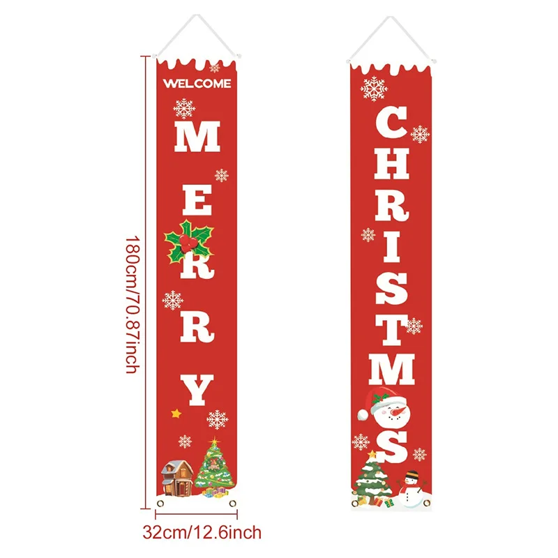 

Christmas Curtain Couplet Home Door Window Holiday Festive Decor Welcome Banner BDF99