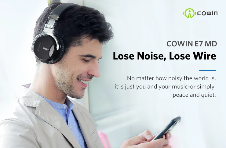 Cowin E7S активные шумоподавления Bluetooth наушники ANC наушники беспроводные над ухом Стерео гарнитура с микрофоном для телефона