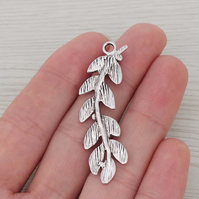 10 x тибетский серебряный лист подвески в виде ветки Кулоны из нержавеющей стали