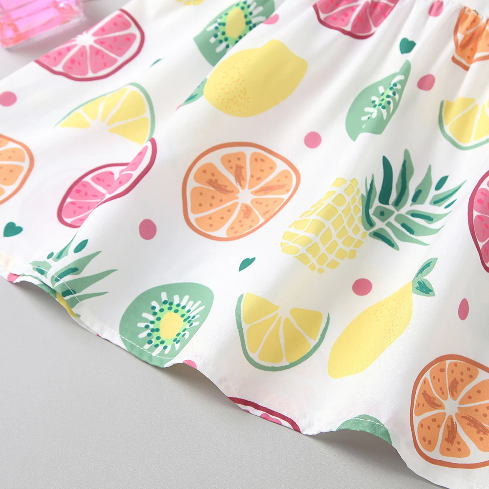 Летнее платье без рукавов с принтом фруктов для маленьких девочек принцессы