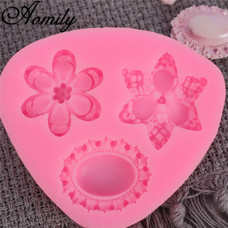 Aomily 3D Orchid Flower Cake Silicone Molds Fondant Decorating Chocolate Candy Mold Resin Clay Baking Mould Ice Cube | Дом и сад