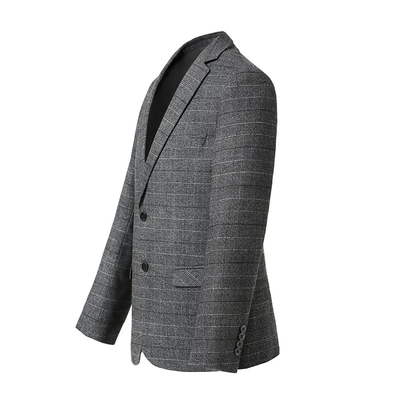 

FGKKS Men Business Casual Short Blazer Men Stylish Suit Single Breasted Coats Spring Autumn Fashion Slim Fit Blazer Male