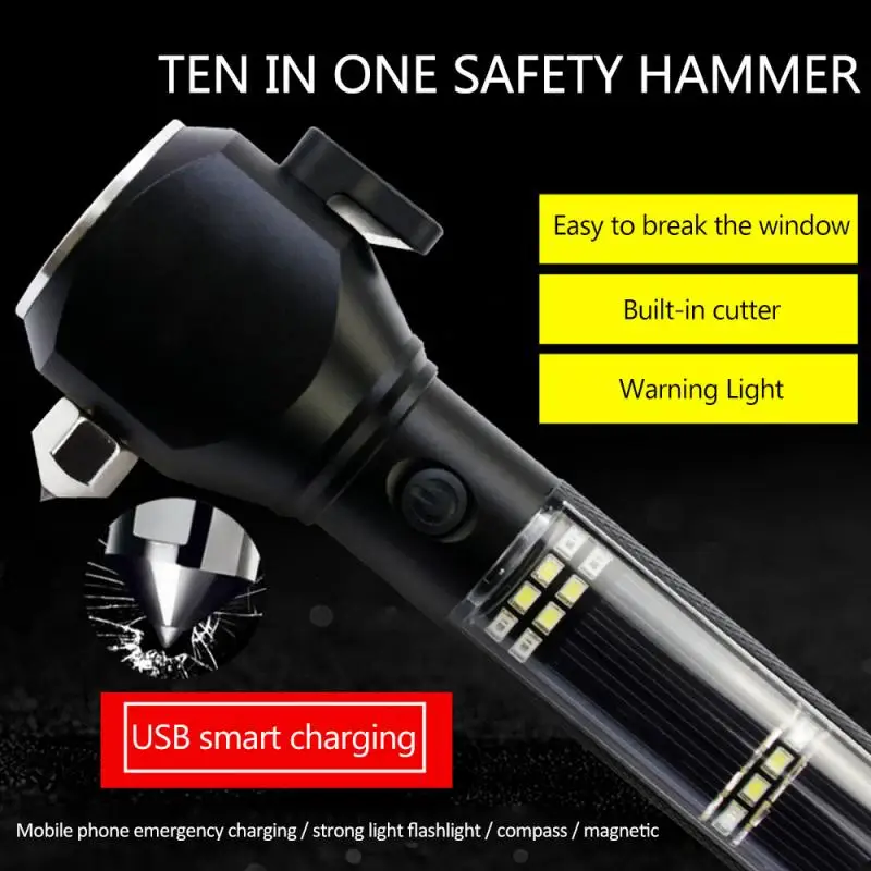 10 в 1 автомобильный молоток безопасности флэш светильник наружное оборудование
