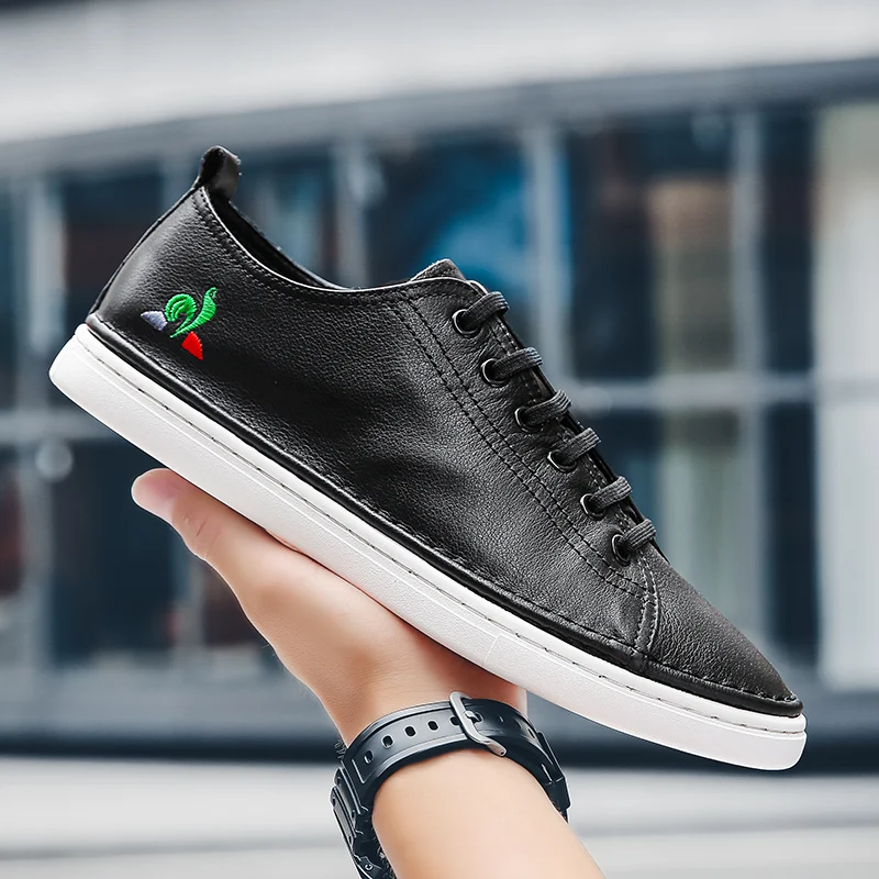 Мужские кожаные кроссовки Лидер продаж Удобная мужская повседневная обувь