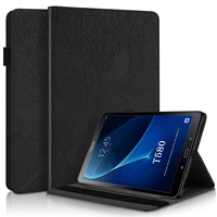 elegant embossed tree pu leathe case with pen holder stand support card slot for samsung tab a 10 1 2016 sm t580 t585 stand case