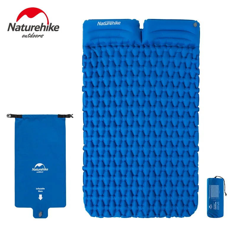 NH19Z013-P blue2 Naturehike Одноместный/двойной воздушный коврик для кемпинга, палатка, коврик для сна, ультра-светильник, надувной коврик для пеших прогулок, влагостойкая Подушка с воздушным мешком - Цвет: NH19Z013-P blue2