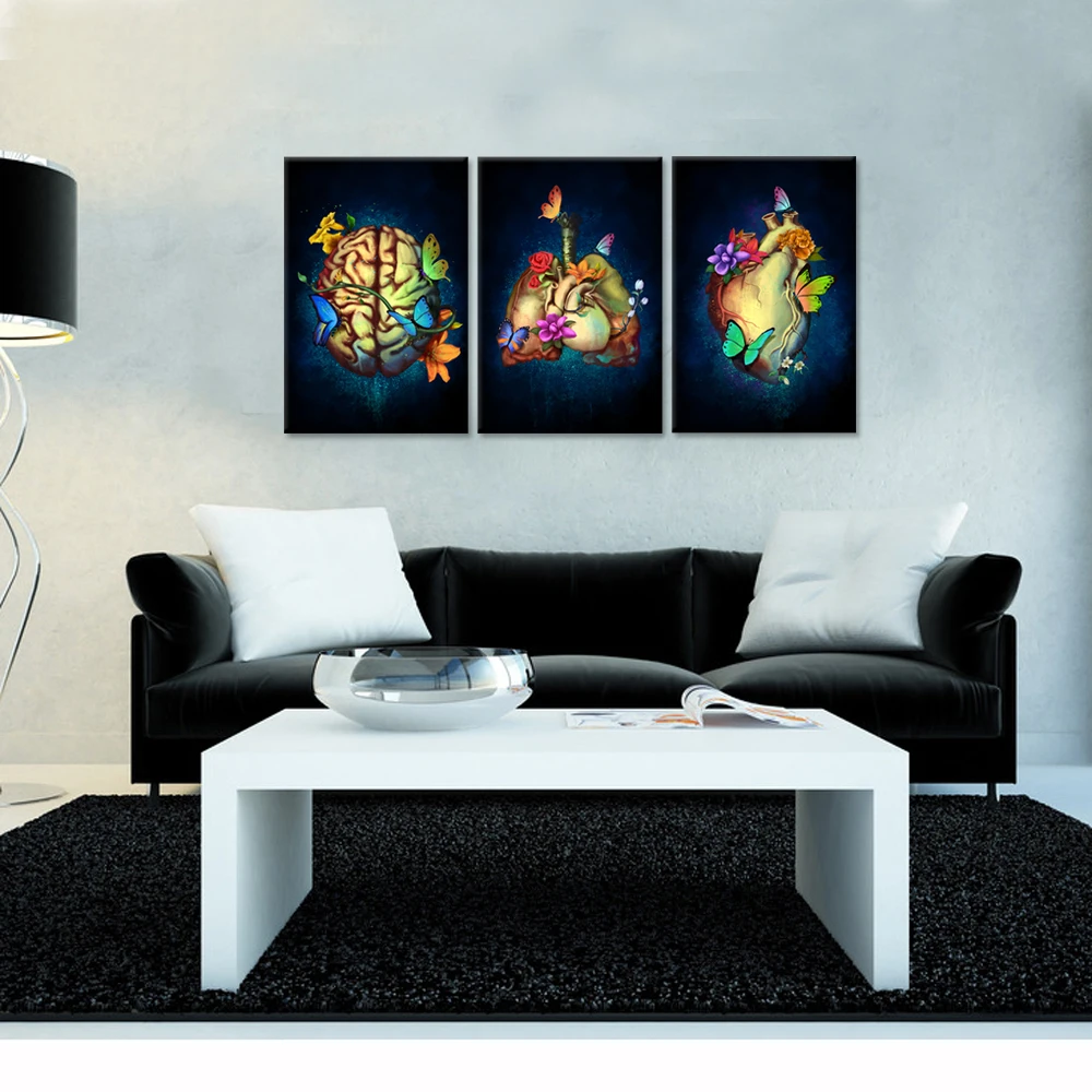 3 шт. самолет холст стены Искусство воздушный шар с самолетом голубое небо