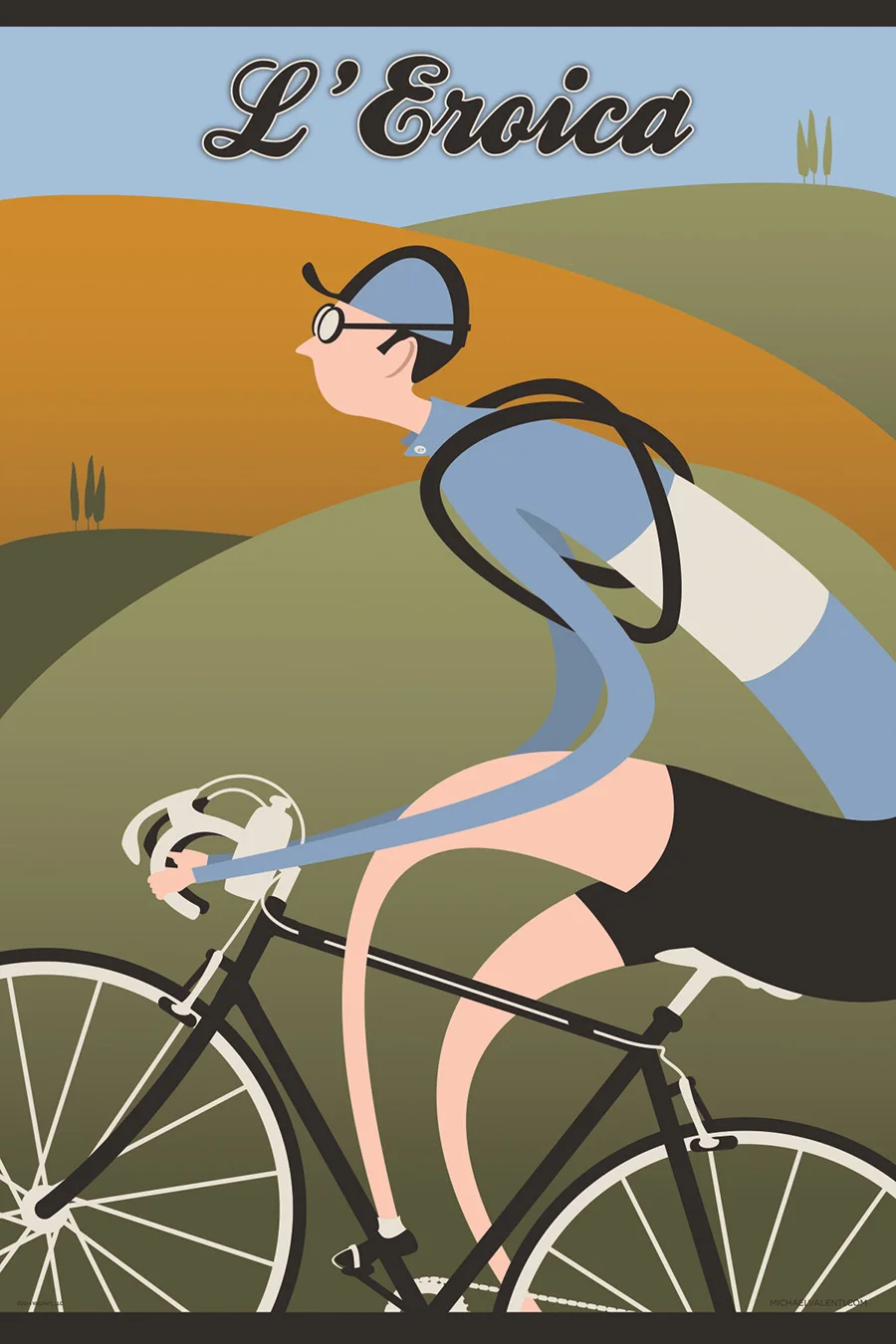 Горный велосипед расслабленной езды Винтаж плакат в стиле ретро из крафт бумаги