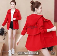 new fashion windbreaker womens jacket autumn long sleeve hooded jackets pocket zipper coat female outerwear