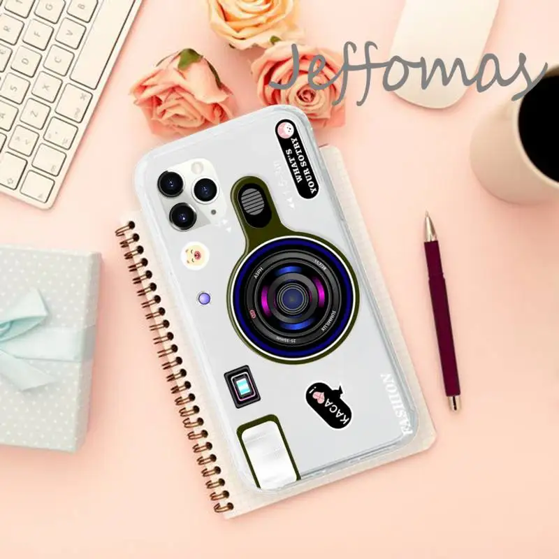 

Fashion luxury camera Phone Case Transparent soft For iphone 5 5s 5c se 6 6s 7 8 11 12 plus mini x xs xr pro max
