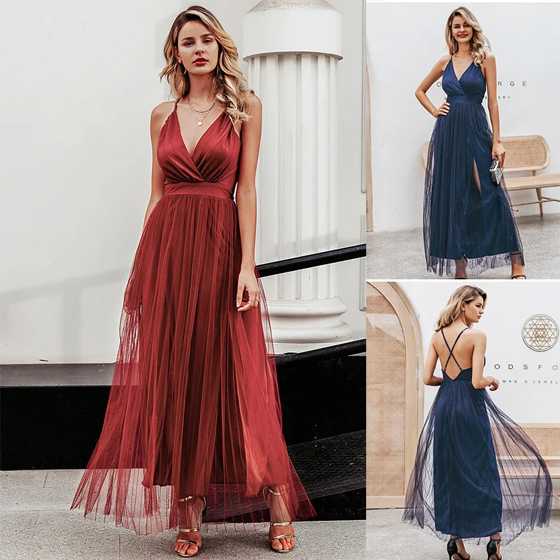 Женское Сетчатое розовое кружевное платье элегантное вечернее модное с v